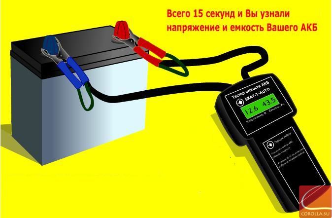 измерить емкость аккумулятора с помощью тестера емкости АКБ