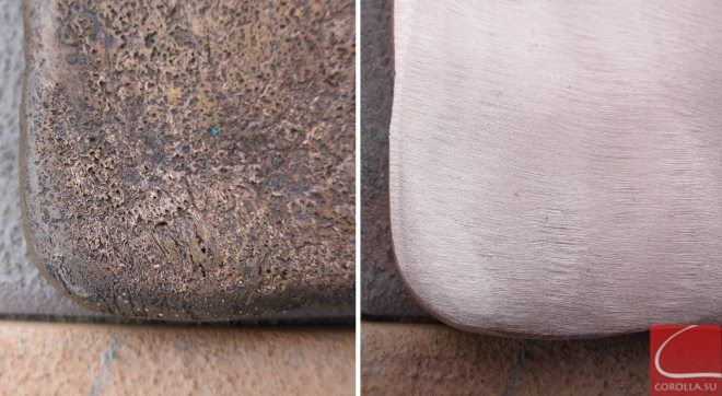 При соблюдении технологии плавки на поверхности медного слитка могут остаться неглубокие поры, легко удаляемые шлифовкой