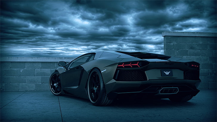 Черный Lamborghini Aventador купе, автомобиль, суперкары, транспортное средство, облака - небо HD обои