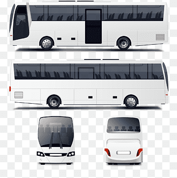 Четыре иллюстрации белого автобуса, иллюстрация Bus Mockup, автобус, компактный автомобиль, электроника, фургон png thumbnail