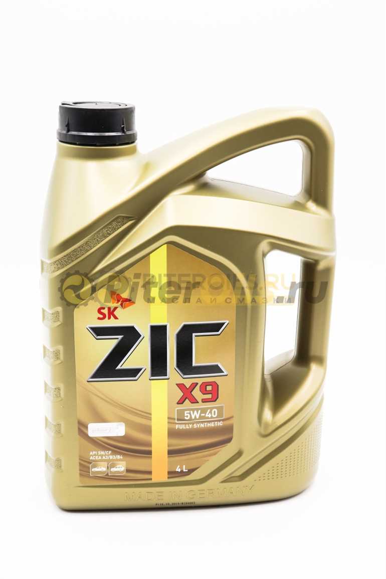 Физико-химические свойства моторного масла ZIC X9 5w40: