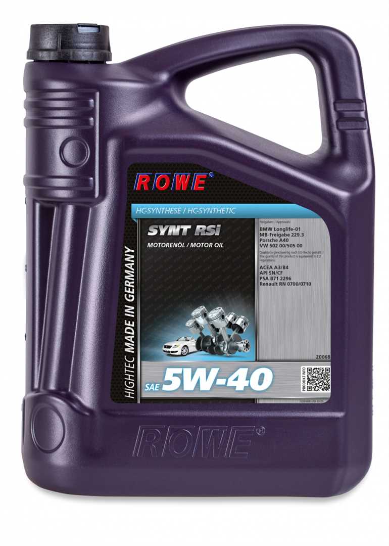 Моторное масло ROWE ESSENTIAL SAE 5W-40 4л: надежно и полностью соответствует требованиям автомобильных двигателей